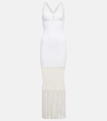 Diana fringe-trimmed knit midi dress | Galvan