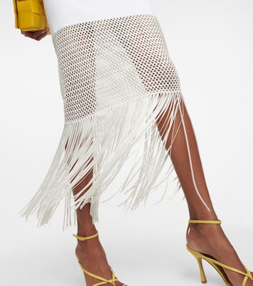 Diana fringe-trimmed knit midi dress | Galvan