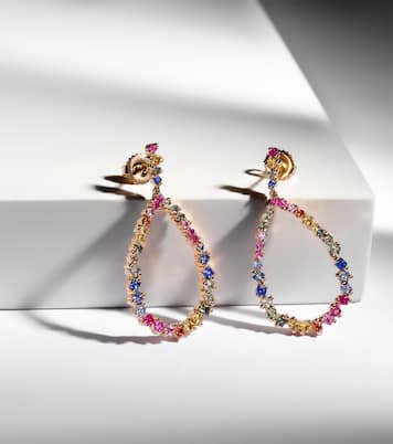 Boucles d'oreilles en or rose 18 ct et saphirs | Suzanne Kalan