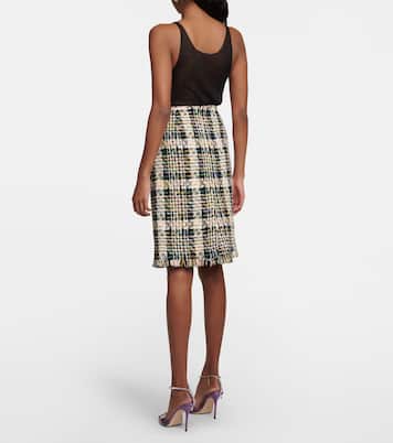 Falda midi de tweed en mezcla de algodón | Oscar de la Renta