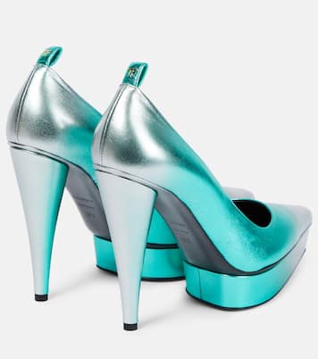 Metallic leather platform pumps | Tom Ford
