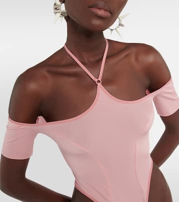 Halterneck mesh bodysuit | KNWLS