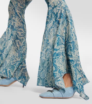 Printed low-rise silk-blend pants | KNWLS