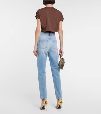 Draped cutout jersey tie top | Balmain