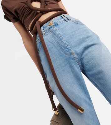 Draped cutout jersey tie top | Balmain