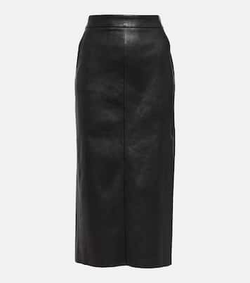 Taylor leather midi skirt | Stouls