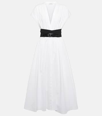Abito midi in popeline di cotone con cintura | Alaïa