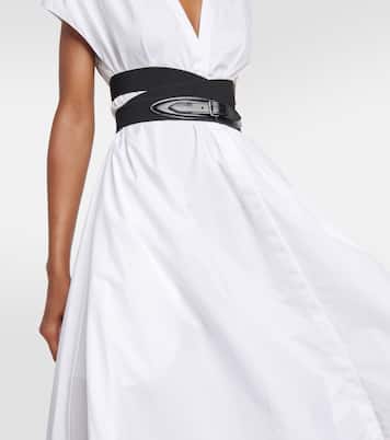 Abito midi in popeline di cotone con cintura | Alaïa