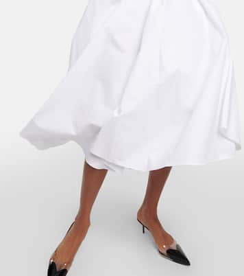 Abito midi in popeline di cotone con cintura | Alaïa