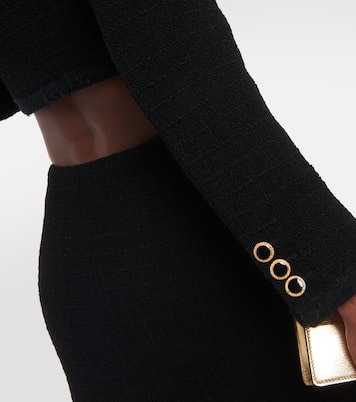 Blazer raccourci en tweed à carreaux | Alessandra Rich