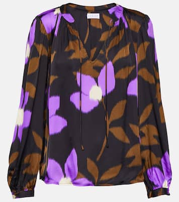 Isa printed satin top  | Velvet
