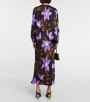 Isa printed satin top  | Velvet
