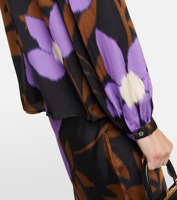 Isa printed satin top  | Velvet