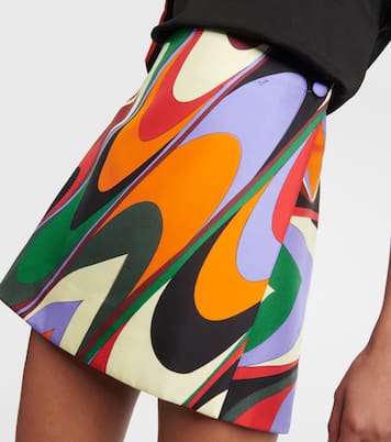 Onde silk twill miniskirt | Pucci
