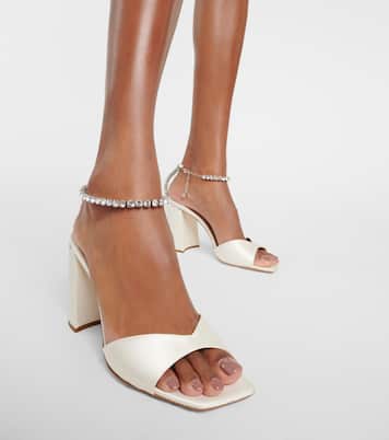 Sandalen Saeda 85 aus Satin mit Kristallen | Jimmy Choo