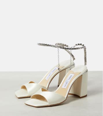 Sandalen Saeda 85 aus Satin mit Kristallen | Jimmy Choo
