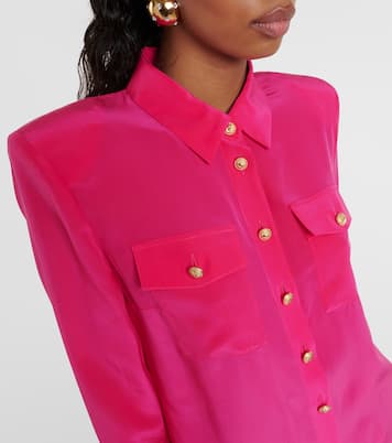 Camisa en crepé de china de seda | Balmain