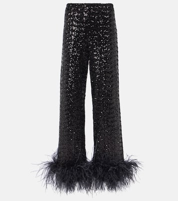 Pantalon ample Paillettes à sequins et plumes | Oséree