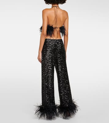 Pantalon ample Paillettes à sequins et plumes | Oséree
