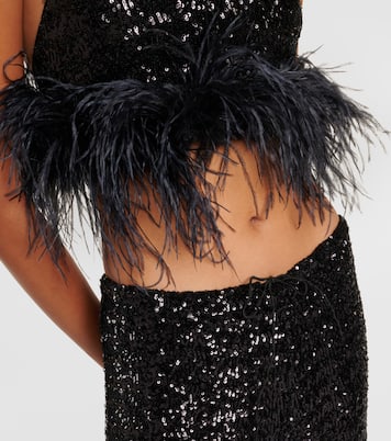 Pantalon ample Paillettes à sequins et plumes | Oséree