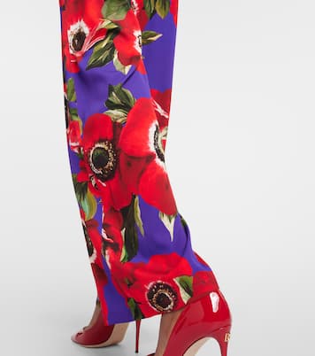 Pantalones anchos Anemone de seda charmeuse | Dolce&Gabbana