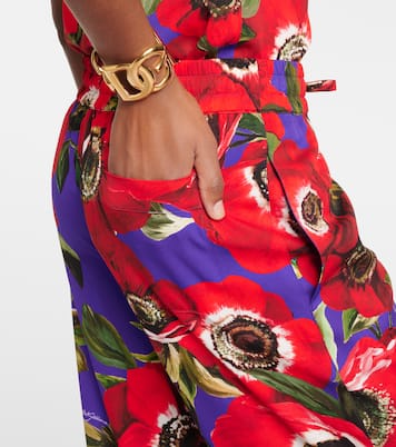 Pantalones anchos Anemone de seda charmeuse | Dolce&Gabbana