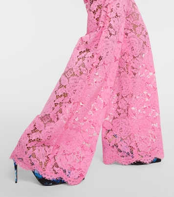 Pantalon ample à taille haute en dentelle | Dolce&Gabbana