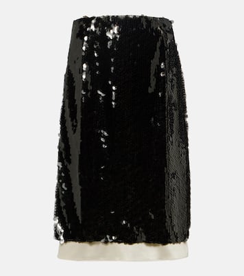 Sequined organza midi skirt | Xu Zhi