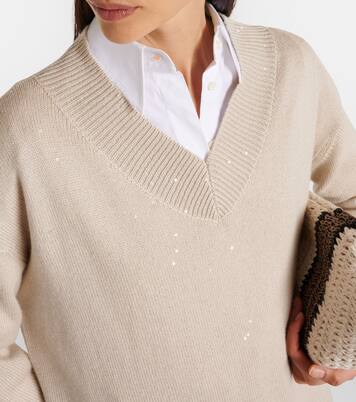 Jersey oversized de cachemir y seda | Brunello Cucinelli