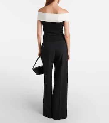 Colorblocked gathered cady top | Roland Mouret