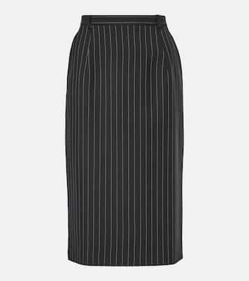 Jupe crayon en laine à fines rayures | Dolce&Gabbana