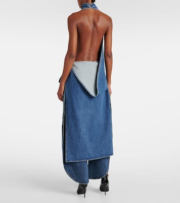 Top di jeans con scollo all'americana | Alaïa