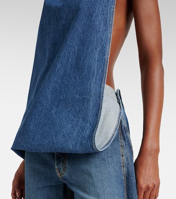 Top di jeans con scollo all'americana | Alaïa