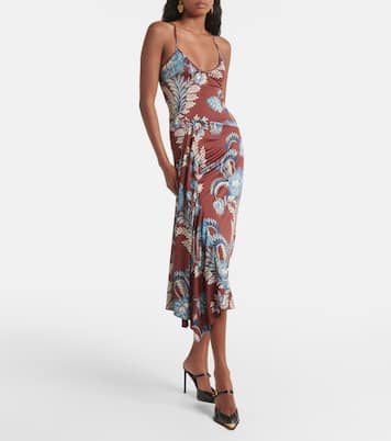 Robe midi en satin à fleurs | Etro