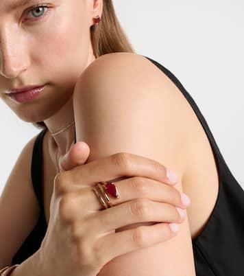 Ruby Pear 18kt rose gold pinky ring with ruby | Shay Jewelry
