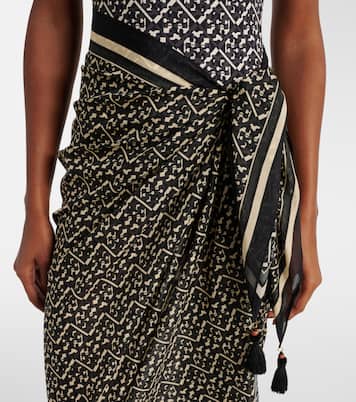 Printed cotton and silk beach cover-up | Tory Burch
