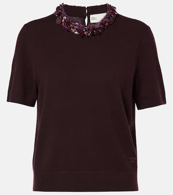 Pullover in lana e cashmere con paillettes | Tory Burch