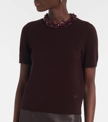 Pullover in lana e cashmere con paillettes | Tory Burch