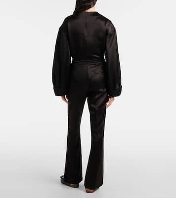 Pantaloni flared in raso a vita media | JW Anderson