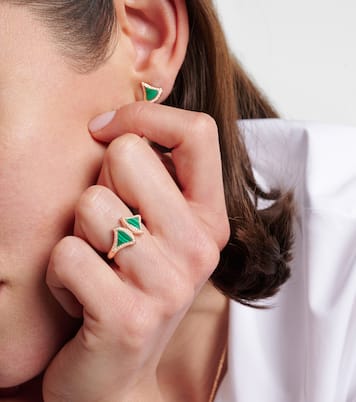Anello Divas' Dream in oro rosa 18kt con malachite e diamanti | Bvlgari