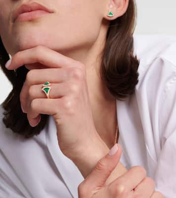 Anello Divas' Dream in oro rosa 18kt con malachite e diamanti | Bvlgari