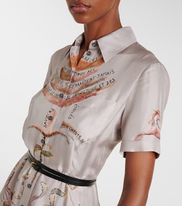Robe chemise Kiera imprimée en soie | Altuzarra
