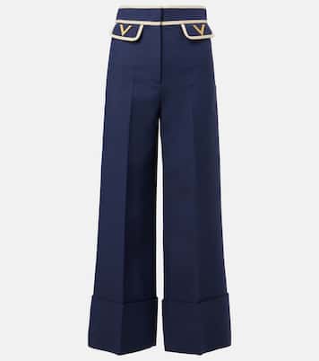 Weite Hose VGold aus Crepe Couture | Valentino