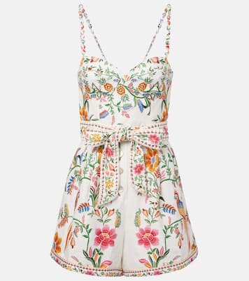 Delicate Forest floral linen romper | Farm Rio