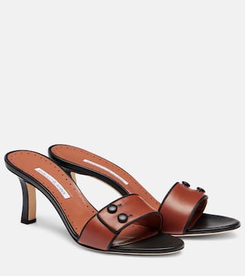 Pantoletten Muluka 70 aus Leder | Manolo Blahnik