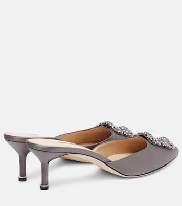 Hangisimu embellished satin mules | Manolo Blahnik