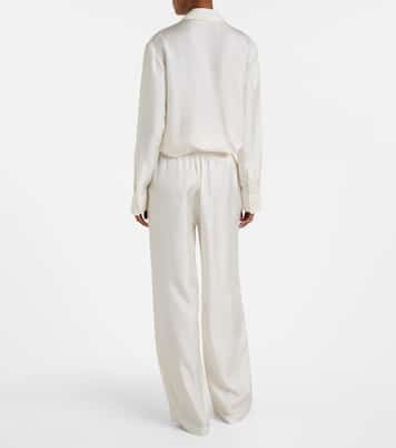 Pantalon ample en satin de soie | Róhe
