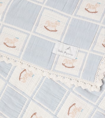 Baby - Coperta in cotone con ricamo Rocking Horse  | Bebe Organic