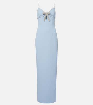 Bow-detail embellished crêpe gown | Rebecca Vallance