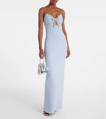 Bow-detail embellished crêpe gown | Rebecca Vallance